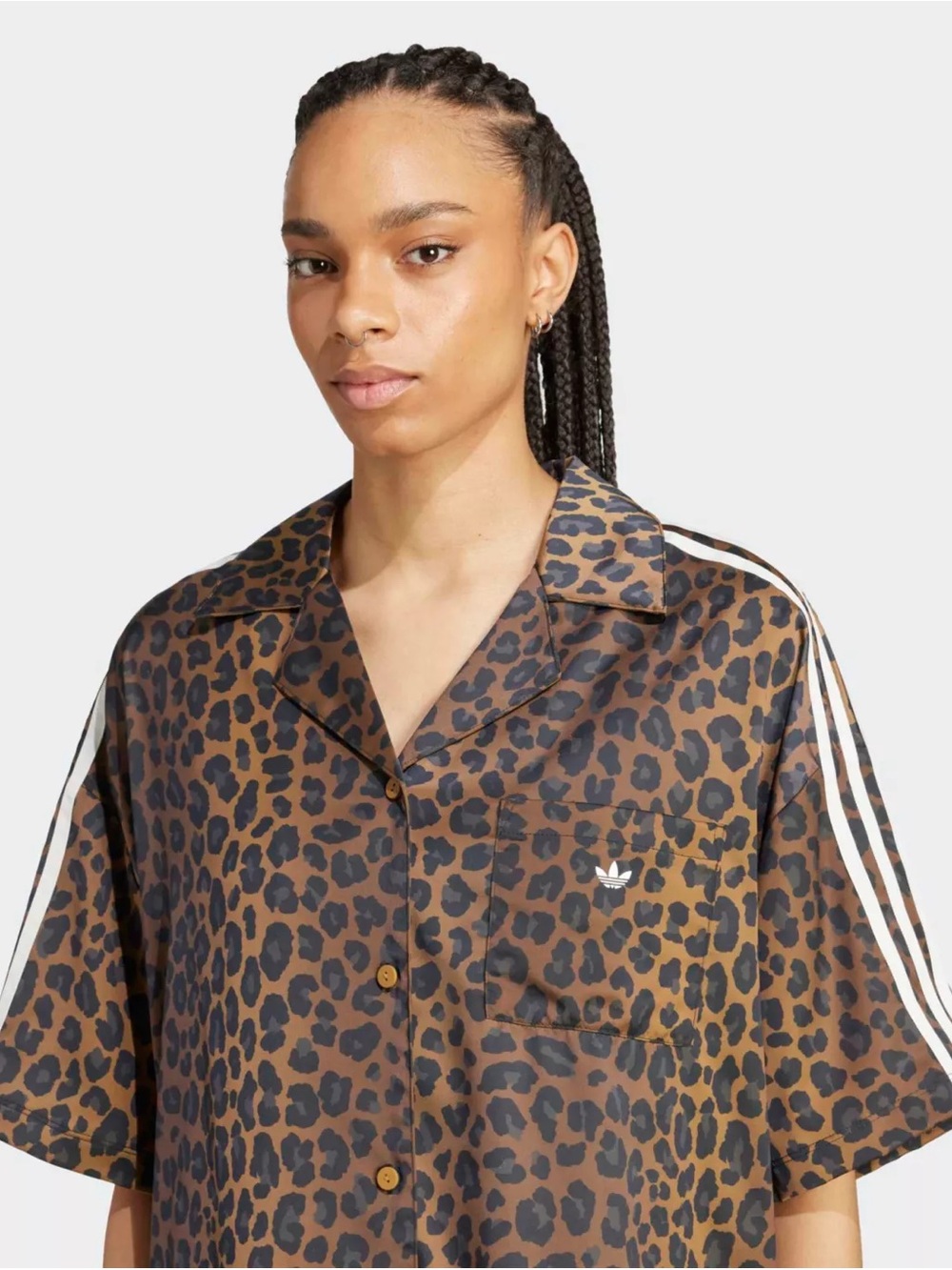 Adidas | Originals Women’s Animal Print Satin Shirt - Picture 4 of 10